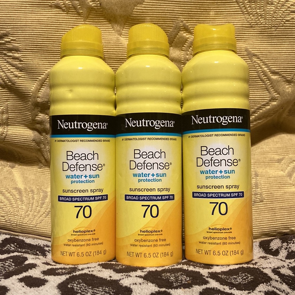 (LOT OF 5!) Neutrogena Beach Defense Water+Sun Protection Spray SPF 70, 6.5oz